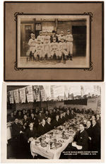 “GILLETTE SAFETY RAZOR” EARLY BASEBALL TEAM AND 1939 WORLD SERIES DINNER ORIGINAL PHOTO PAIR.