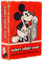 "MICKEY MOUSE BANK" WITH VERY RARE BOX (COLOR VARIETY).