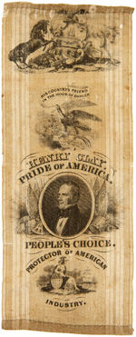 STRIKING "HENRY CLAY PRIDE OF AMERICA PEOPLE'S CHOICE" 1844 RIBBON.