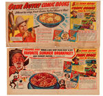 QUAKER "PUFFED RICE" CEREAL BOX WITH GENE AUTRY PREMIUM COMIC BOOKS OFFER.