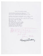 CHRISTMAS CLASSIC "RUDOLPH THE RED-NOSED REINDEER" GENE AUTRY & JOHNNY MARKS SIGNED LYRICS.