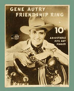 "GENE AUTRY FRIENDSHIP RING" STORE DISPLAY CARD.