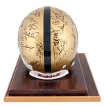 HEISMAN TROPHY WINNERS MULTI-SIGNED LIMITED EDITION FOOTBALL HELMET DISPLAY.