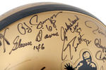 HEISMAN TROPHY WINNERS MULTI-SIGNED LIMITED EDITION FOOTBALL HELMET DISPLAY.