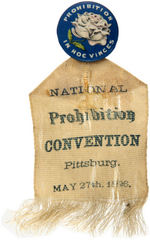 "NATIONAL PROHIBITION CONVENTION" PAIR OF 1896 PITTSBURG BADGES.