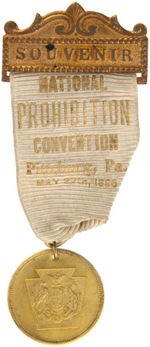 "NATIONAL PROHIBITION CONVENTION" PAIR OF 1896 PITTSBURG BADGES.