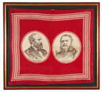 GARFIELD AND ARTHUR 1880 JUGATE BANDANNA FRAMED.