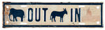 PRO DEMOCRATIC 1932 UNUSUAL REBUS LICENSE PLATE.