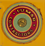 "MARX LUMAR CONTRACTORS" BOXED DUMP TRUCK WITH FRONT END LOADER.