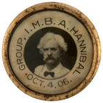 MARK TWAIN REAL PHOTO 1906 LAPEL STUD.