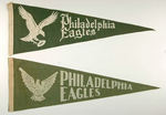 "PHILADELPHIA EAGLES" FELT PENNANT PAIR.