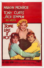 MARILYN MONROE "SOME LIKE IT HOT" LINEN-MOUNTED MOVIE POSTER.