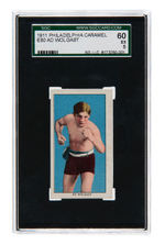 1911 E80 PHILADELPHIA CARAMEL "44 SCRAPPERS" AD WOLGAST BOXING CARD SGC 60 EX 5.