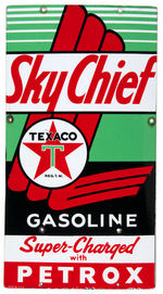 "TEXACO SKY CHIEF GASOLINE" PORCELAIN SIGN.