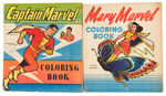 "CAPTAIN MARVEL/MARY MARVEL" AUSTRALIAN COLORING BOOK PAIR.