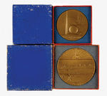 "NEW YORK WORLDS FAIR 1939" BRONZE MEDALS BOXED.