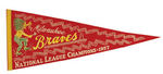 MILWAUKEE BRAVES 1957 PENNANTS/TEAM PHOTO.