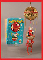 "MUSICAL BALLOON" SANTA JAPANESE TIN MUSIC BOX.