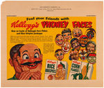 KELLOGG'S PHONEY FACES PREMIUM MASK LOT & AD PROOFS.