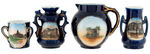 “RHODE ISLAND” COBALT BLUE 11 PIECE SOUVENIR CHINA COLLECTION.