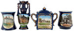 “VIRGINIA” COBALT BLUE TEN PIECE SOUVENIR CHINA COLLECTION.