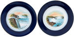 “NIAGARA FALLS” COBALT BLUE SEVEN PIECE SOUVENIR CHINA COLLECTION.