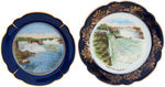 “NIAGARA FALLS” COBALT BLUE SEVEN PIECE SOUVENIR CHINA COLLECTION.