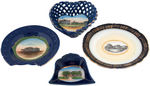 “NEW YORK” COBALT BLUE TEN PIECE SOUVENIR CHINA COLLECTION.