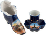 “NEW YORK” COBALT BLUE TEN PIECE SOUVENIR CHINA COLLECTION.