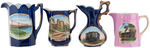 “NEW HAMPSHIRE” 12 PIECE COBALT BLUE AND TWO  PIECE PINK SOUVENIR CHINA COLLECTION.