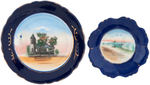 “NEW HAMPSHIRE” 12 PIECE COBALT BLUE AND TWO  PIECE PINK SOUVENIR CHINA COLLECTION.