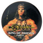 WORKING TITLE PROMO BUTTON FOR  SCHWARZENEGGER "KING OF THIEVES PART II."