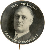 FRANKLIN ROOSEVELT LARGE AND IMPRESSIVE 1932 PORTRAIT BUTTON.