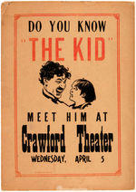 CHARLIE CHAPLIN "THE KID" SIGN.