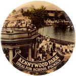 "KENNYWOOD PARK" AMUSEMENT PARK REAL PHOTO PAPERWEIGHT MIRROR.