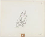 "SNOW WHITE AND THE SEVEN DWARFS" ORIGINAL GRUMPY PRODUCTION DRAWING TRIO.