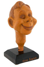 HOWDY DOODY VELMA DAWSON ORIGINAL HEAD CASTING WITH SIGNED CONTRACT/PROVENANCE DISPLAY.