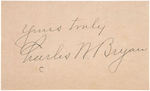 JOHN W. DAVIS AS AMBASSADOR TO BRITAIN LETTER PLUS SIGNED CARD OF HIS 1924 VP NOMINEE BRYAN.