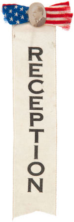 McKINLEY TWO “RECEPTION” RIBBONS – ONE WITH PHOTO, ONE FOR CALIFORNIA VISIT.