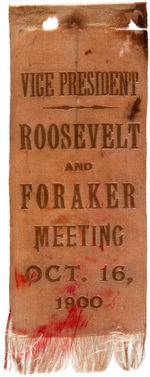 “ROOSEVELT AND FORAKER MEETING” WITH TR TITLED “VICE PRESIDENT” BEFORE ELECTION DAY 1900.