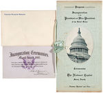 U.S. SENATOR’S INVITATION & PROGRAM FOR THEODORE ROOSEVELT’S INAUGURATION MARCH 4, 1905.