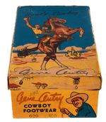 "GENE AUTRY COWBOY FOOTWEAR" BOXED SANDALS WITH SPURS.