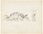 MICKEY’S SEA MONSTER PRODUCTION DRAWING BY HORVATH FOR 1935 CARTOON WHICH WAS NEVER PRODUCED.