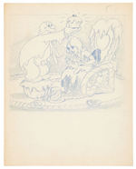 THE COOKIE CARNIVAL FINISHED PENCIL PRELIMINARY ART FOR 1935 GOOD HOUSEKEEPING PAGE.