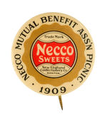 "NECCO SWEETS" 1909 COMPANY PICNIC BUTTON.