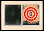 TOM MIX RALSTON STRAIGHT SHOOTERS PREMIUM TARGET AND PRINT PLATE FRAMED DISPLAY.