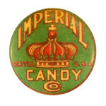 "IMPERIAL CANDY CO" EARLY BUTTON FROM "SEATTLE U.S.A."