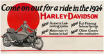 "HARLEY-DAVIDSON" 1924 ADVERTISING SIGN.