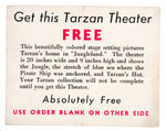 "TARZAN IN JUNGLELAND" STAGE BACKGROUND RARE ORDER FORM.