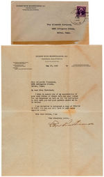 TARZAN CREATOR EDGAR RICE BURROUGHS TLS & ORIGINAL MAILING ENVELOPE.